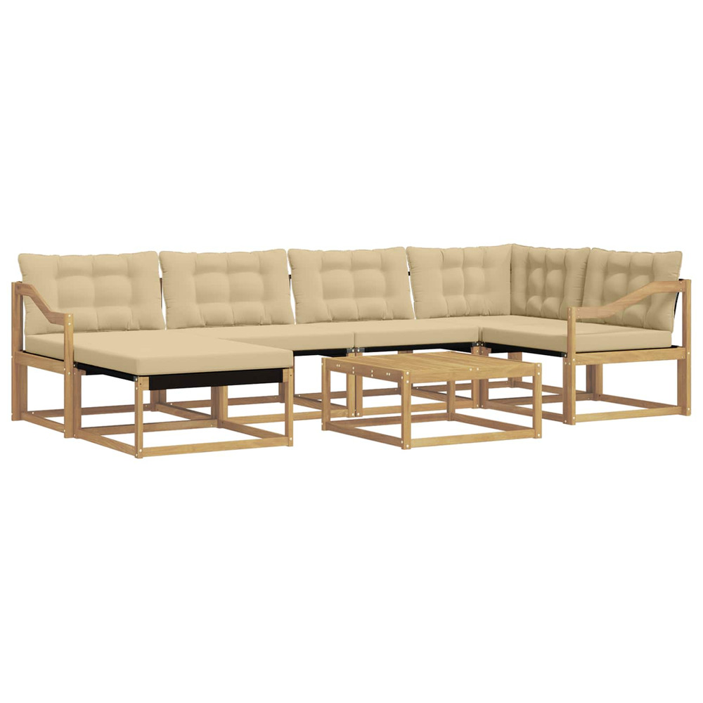 Ensemble de canapés d'extérieur 7 pcs blanc et beige