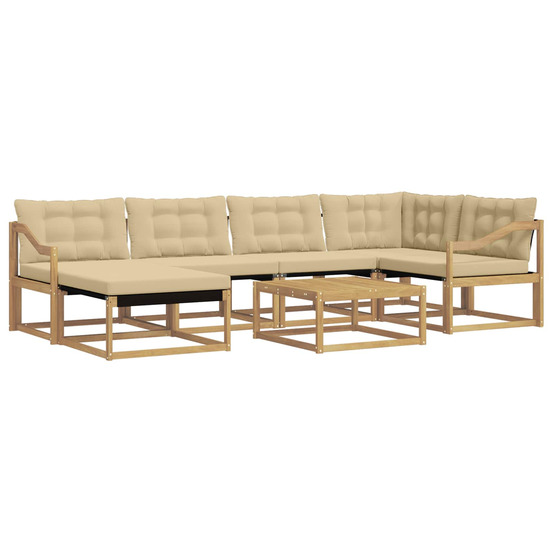 Ensemble de canapés d'extérieur 7 pcs blanc et beige