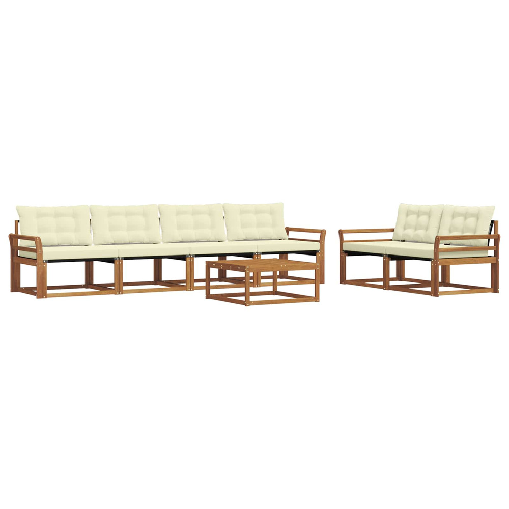 Ensemble de canapés d'extérieur 7 pcs naturel et crème