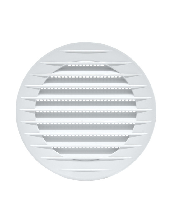 5 grille d'aération ronde encastrée, abs, avec moustiquaire ø90mm blanc
