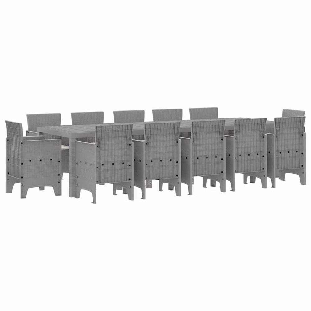 Ensemble de salle à manger pour jardin 13 pc gris clair