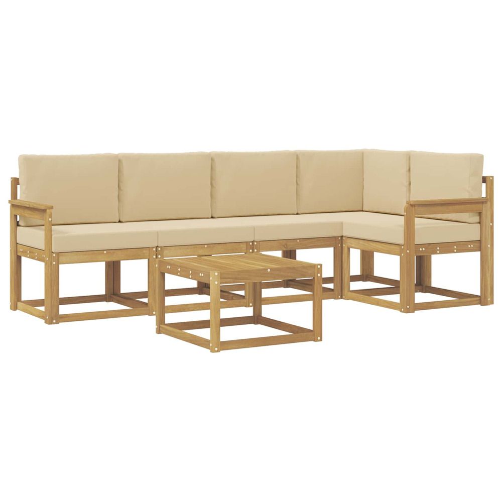 Ensemble de canapés d'extérieur 6 pc blanc et beige