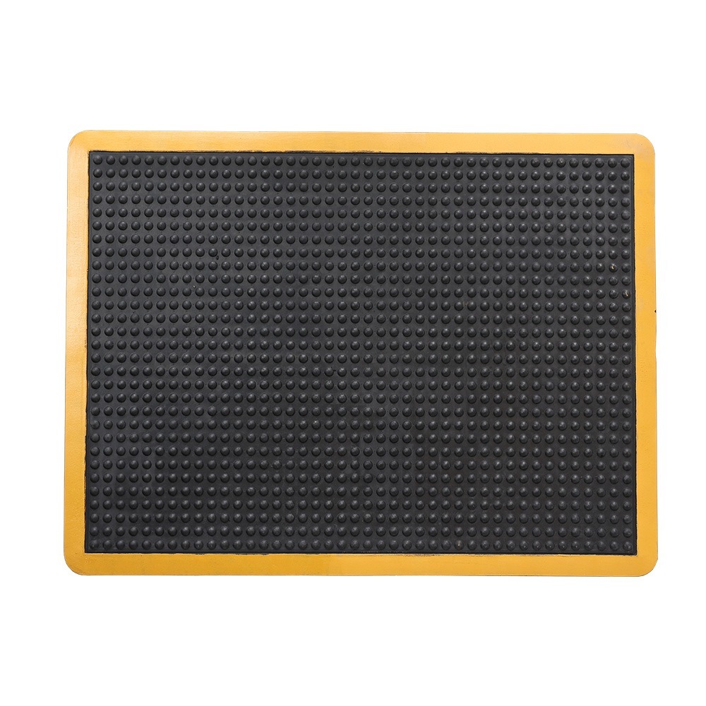 Tapis d'atelier ergonomique - tapis anti-fatigue - bordure jaune - 90 x 120 cm