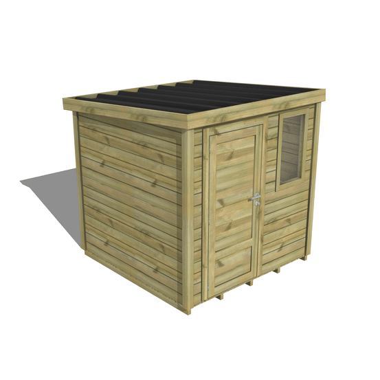 Abri de jardin bois pin traité autoclave 27mm - essentiel - 2,14x2,14m / 5m2 - bac acier - plancher bois