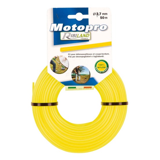 Fil rond 50m diamÚtre 2,7mm jaune motopro