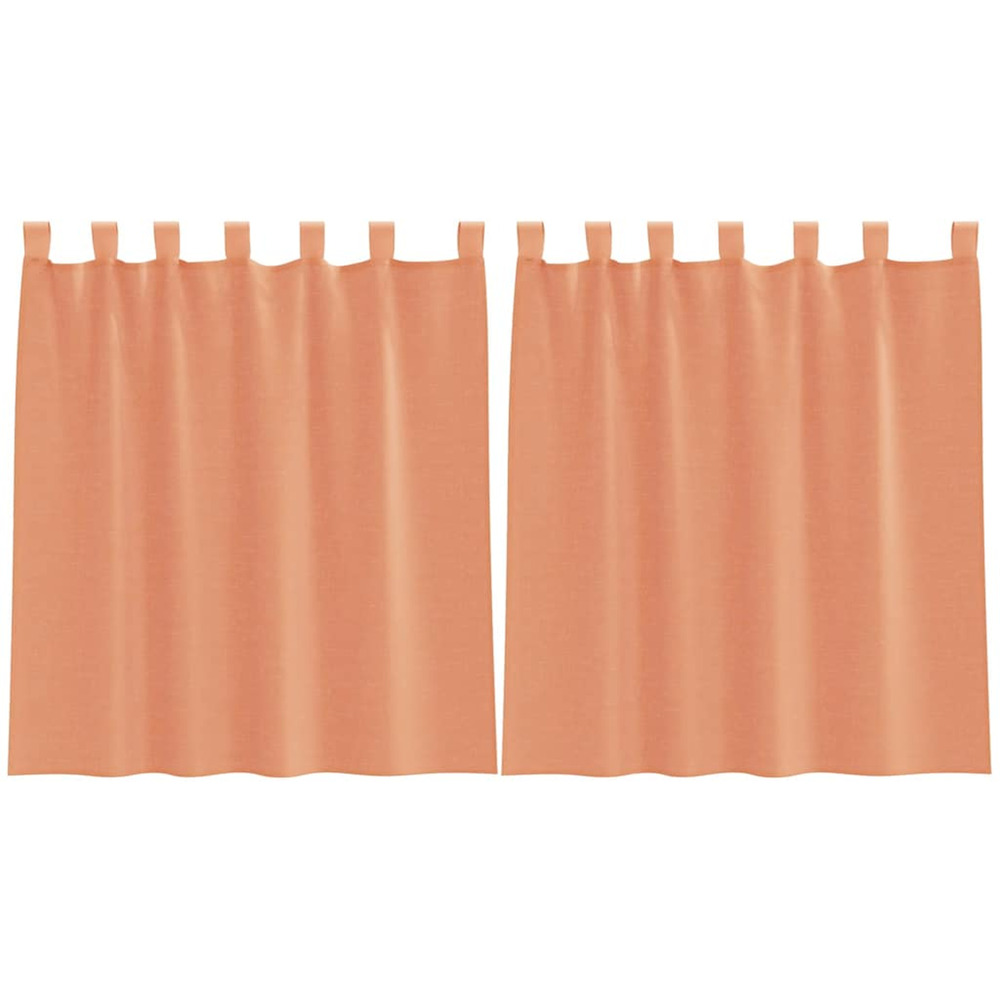 Rideaux en voile avec boucles 2 pcs terre cuite 140x140 cm