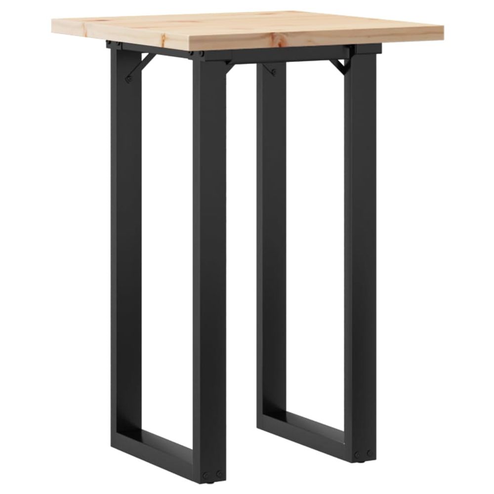 Table à manger cadre en o 50x50x75,5cm bois de pin massif acier