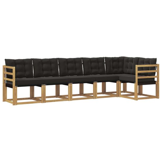Ensemble de canapés d'extérieur 6 pc blanc et noir