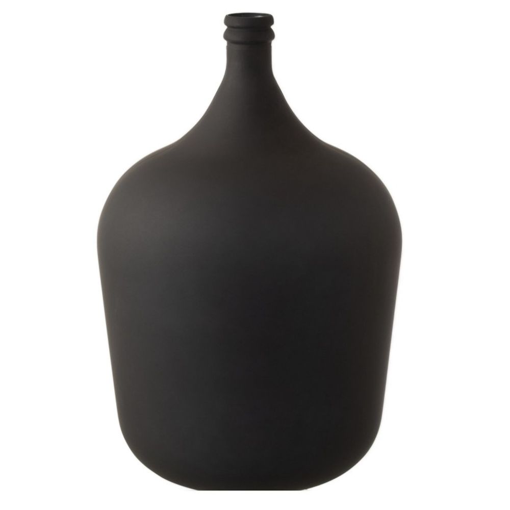 Vase dame jeanne en verre noir 38x38x56 cm