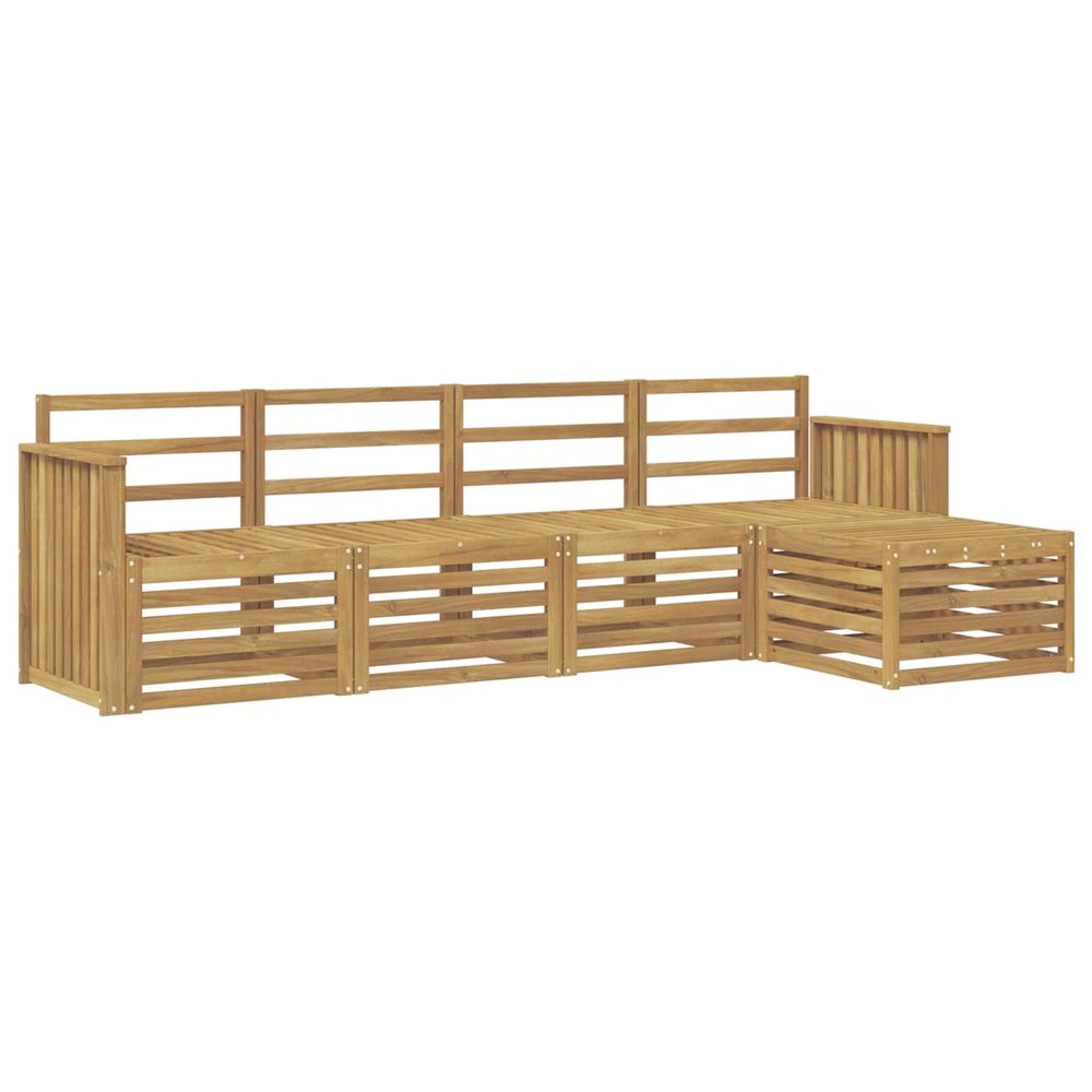 Ensemble de canapés d'extérieur 5 pc blanc bois d'acacia massif