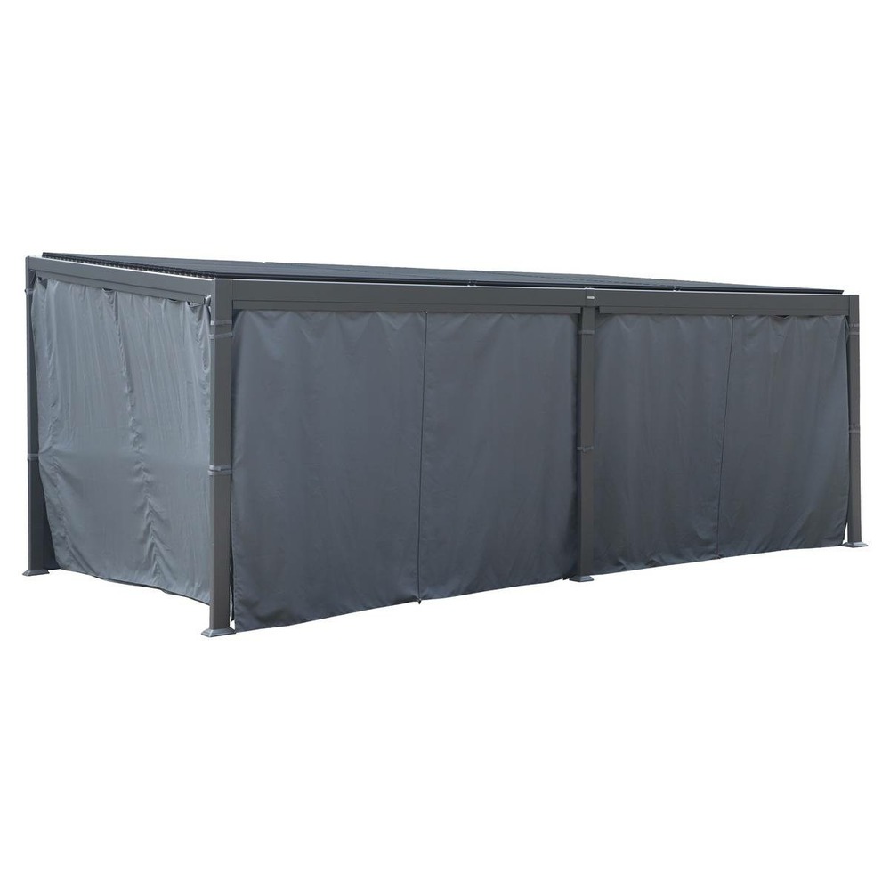 Rideaux pour pergola biocliamtique avila ardoise 6 x 3,5m en polyester