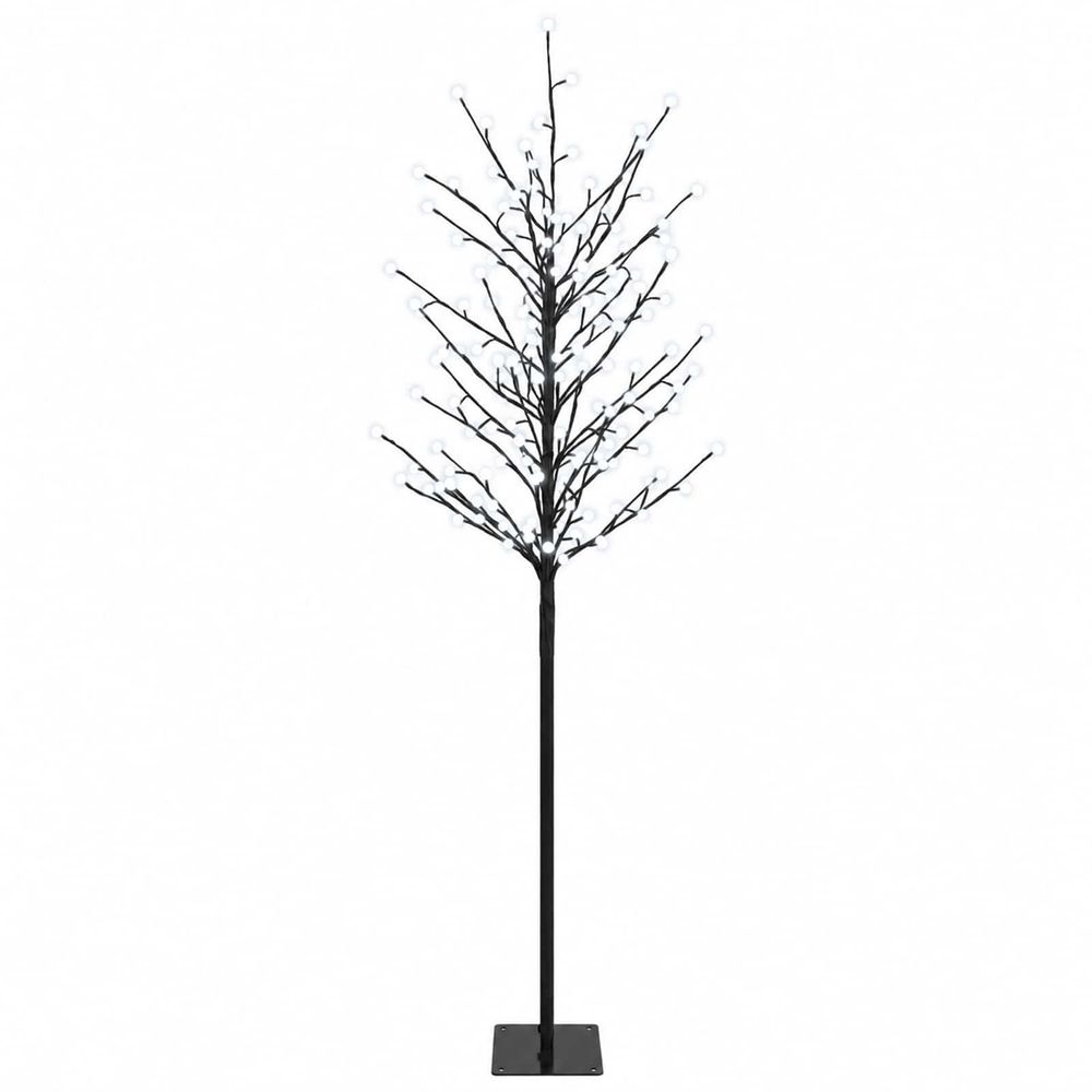 Sapin de noël à boules led noir 180 cm acier 220 led