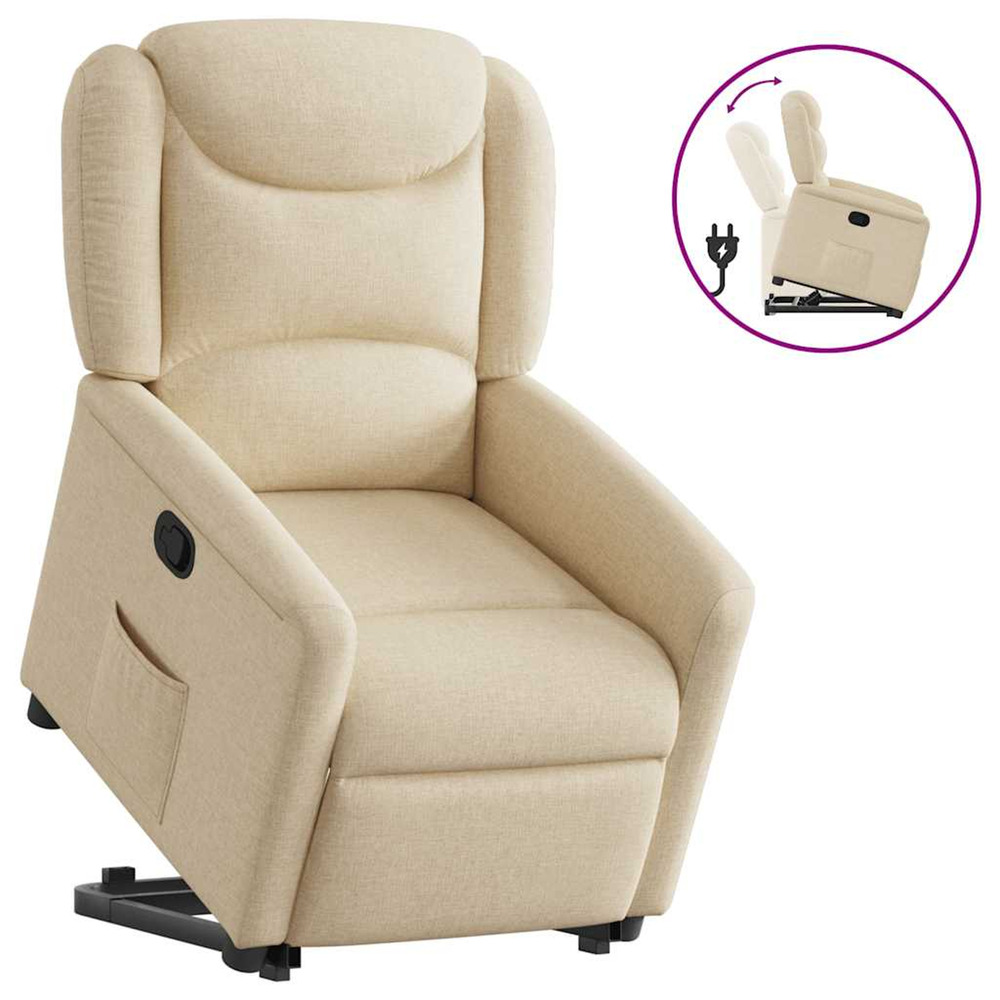 Fauteuil inclinable crème tissu