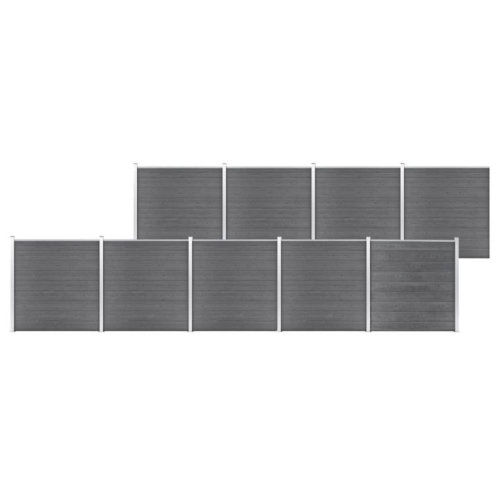 Clôture de jardin wpc 1564x186 cm gris