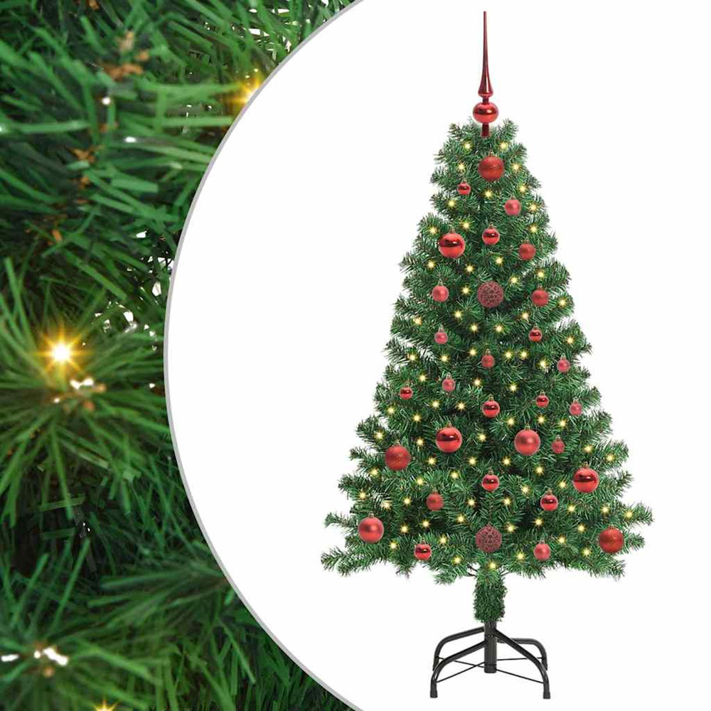 Sapin de noël artificiel vert 120 cm pvc, acier et plastique