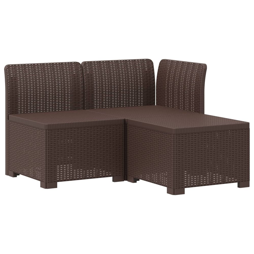 Canapé de jardin 3 places aspect rattan 3 place pp marron