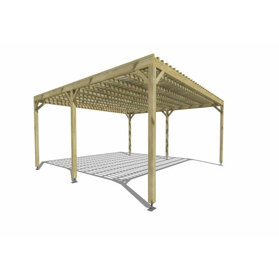 Pergola bois • 5m x 5m • indépendante • sens largeur • lattage bois • livraison comprise