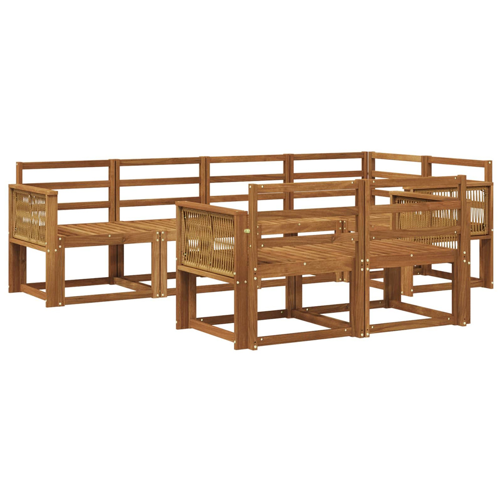 Ensemble de canapés d'extérieur 7 pcs naturel