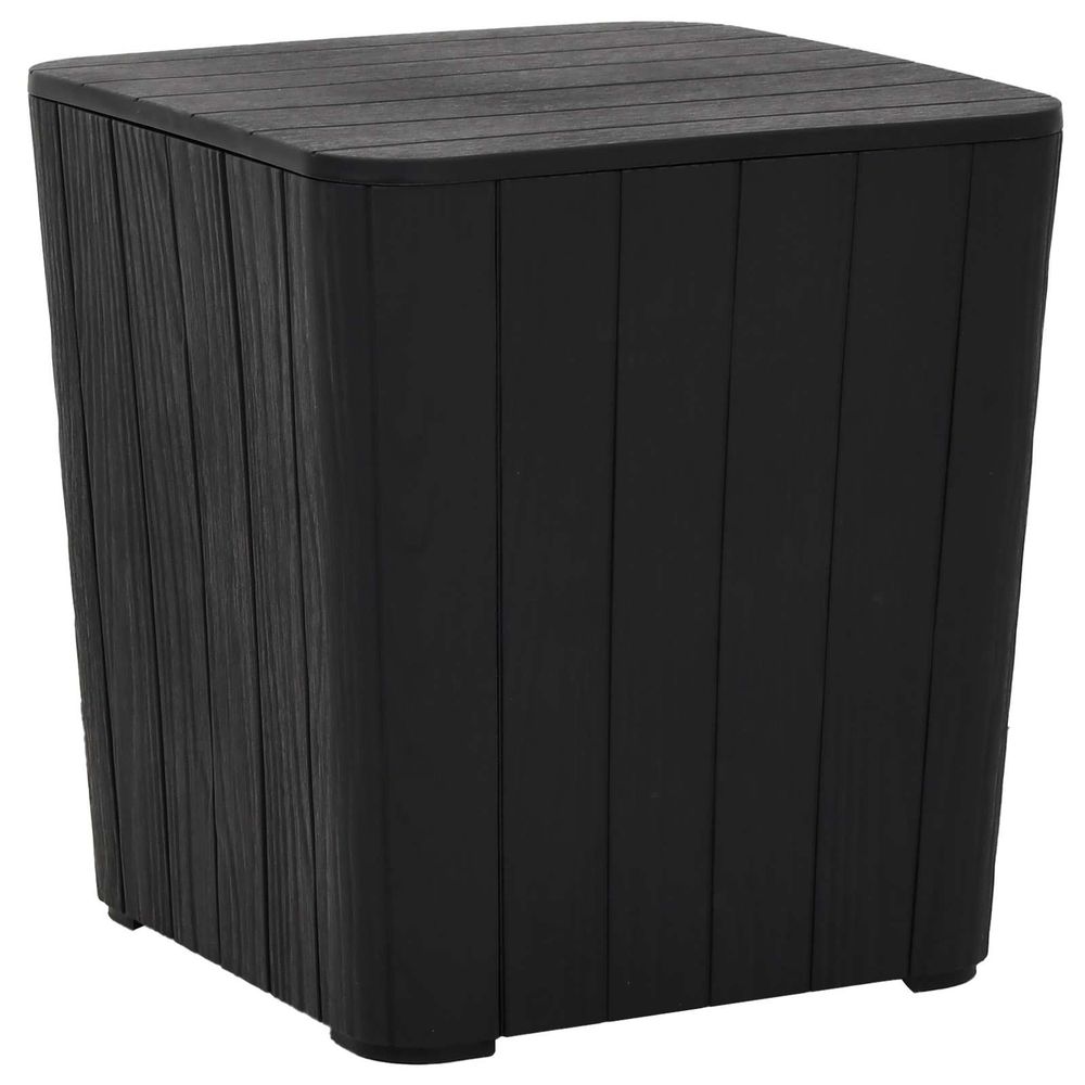Table de jardin avec couvercle amovible noir polypropylène