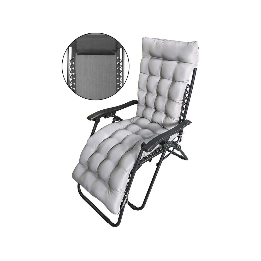 Fauteuil de jardin relax zéro gravité avec coussin matelassé 