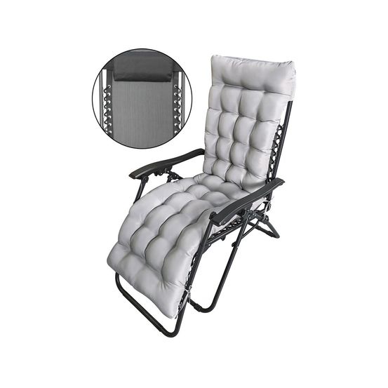 Fauteuil de jardin relax zéro gravité avec coussin matelassé