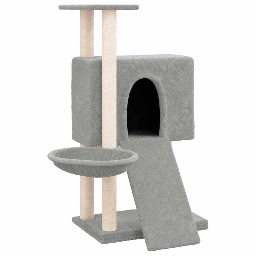 Arbre à chat avec griffoirs en sisal gris clair 96 cm