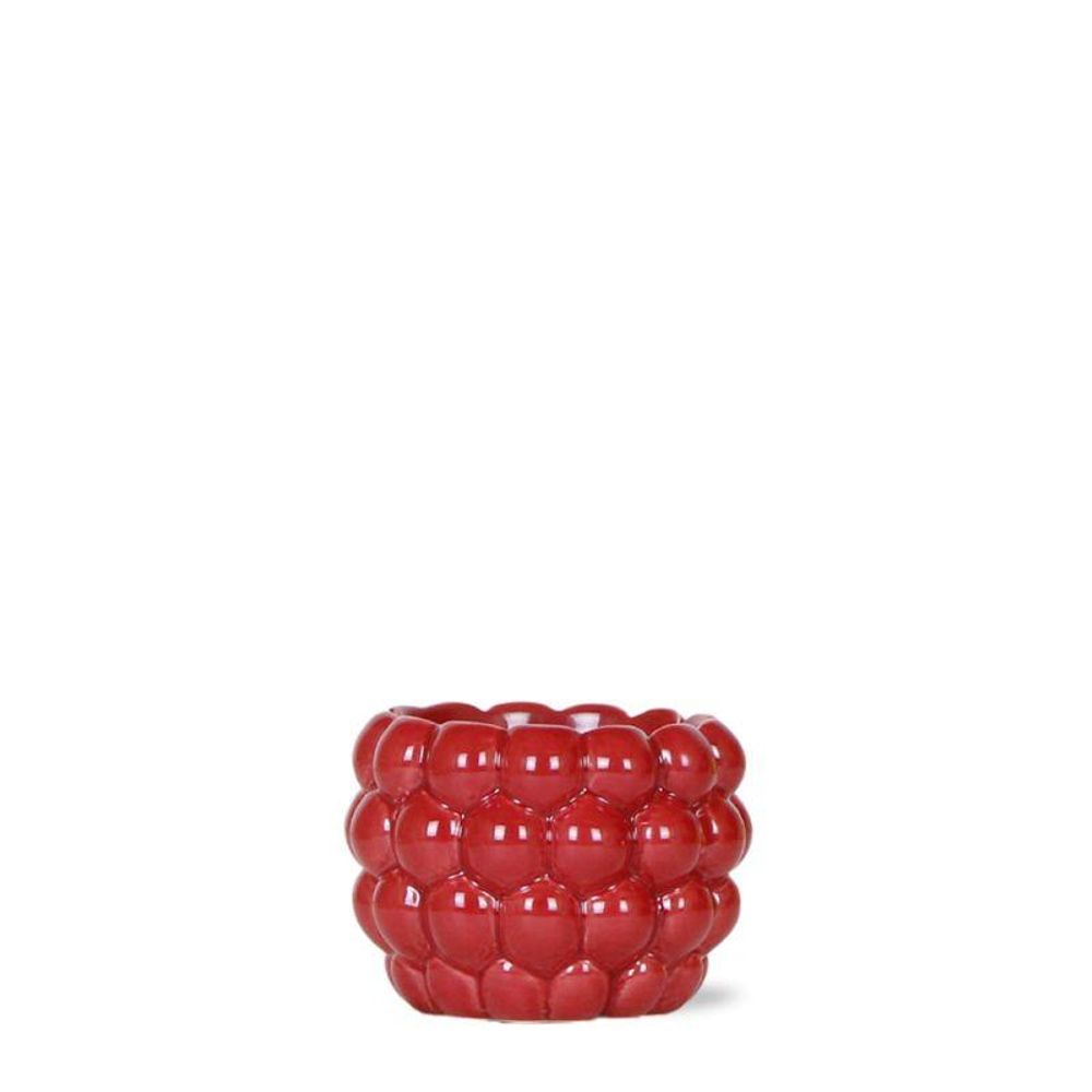 Cache-pot céramique rouge - touche gourmande et lumineuse - pot de 6cm
