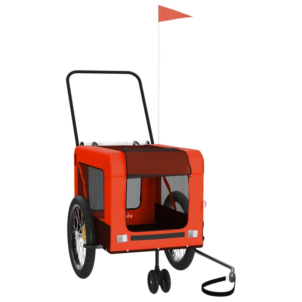 Remorque de vélo pour animaux de compagnie orange et noir