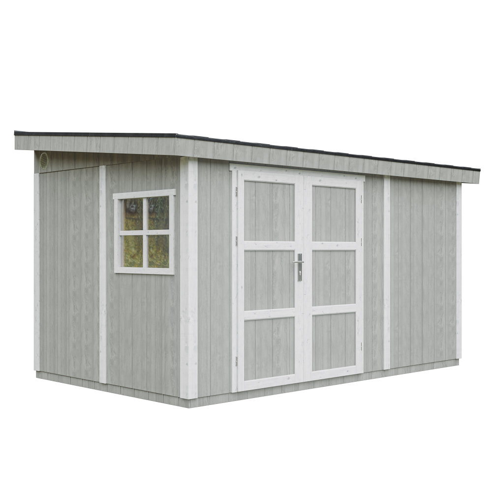 Abri de jardin qualité premium 8,68 m² - h231x248x412 cm - timbela m939-tundra grey