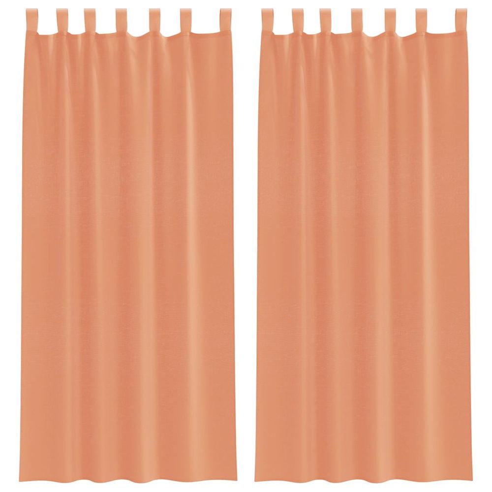 Rideaux en voile avec boucles 2 pcs terre cuite 140x225 cm