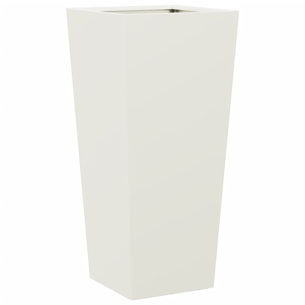 Jardinière bac lit surélevé plantes fleurs terrasse jardin 35 x 35 x 75 cm acier blanc