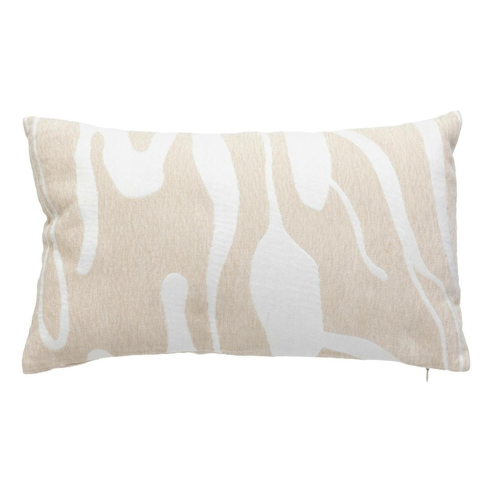 Coussin jacquard madini beige lin 30x50cm