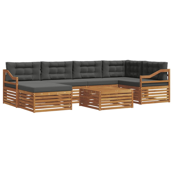 Ensemble de canapés d'extérieur 7 pcs naturel et anthracite