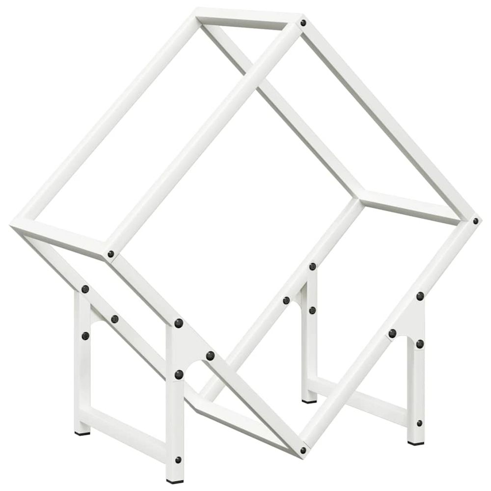 Portant de bois chauffage blanc 50x25x50 cm