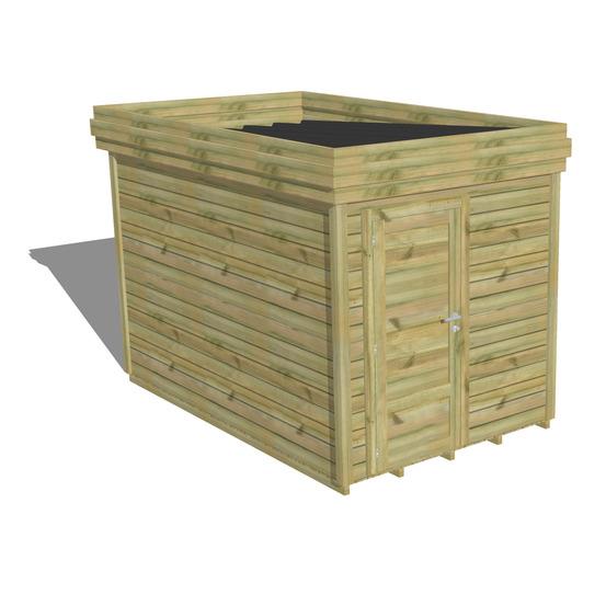 Abri de jardin bois pin traité autoclave 27mm - 2,14x3,44m / 7m2 - bac acier - plancher bois