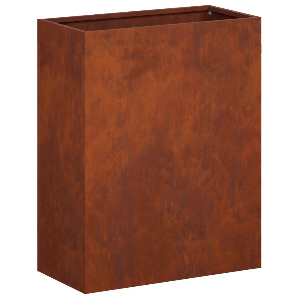 Cache-pot de jardin rouillé 40 x 20 x 40 cm acier patiné