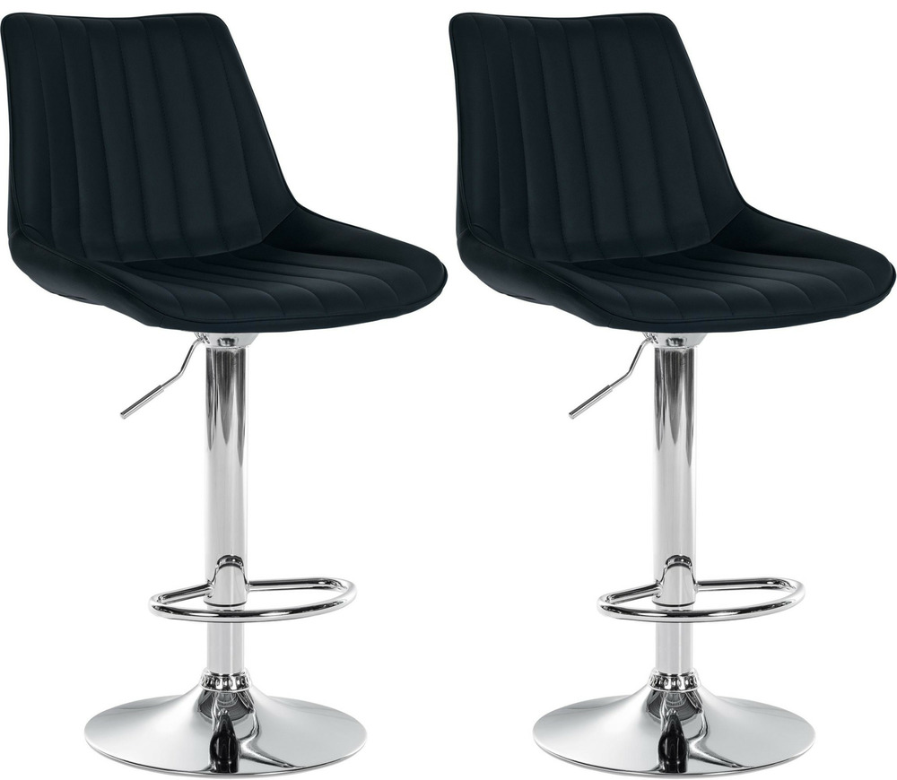 Lot de 2 tabourets de bar toni simili cuir chromé