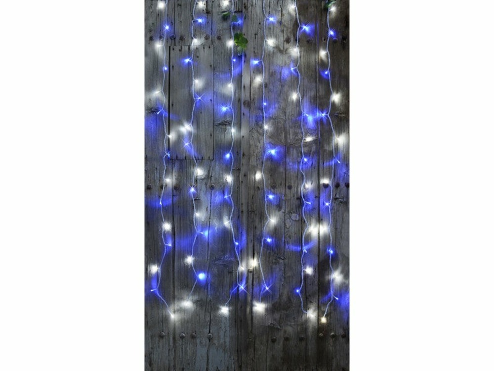 Rideau flickerlight 96 led bicolore blanc + bleu 3 connexions