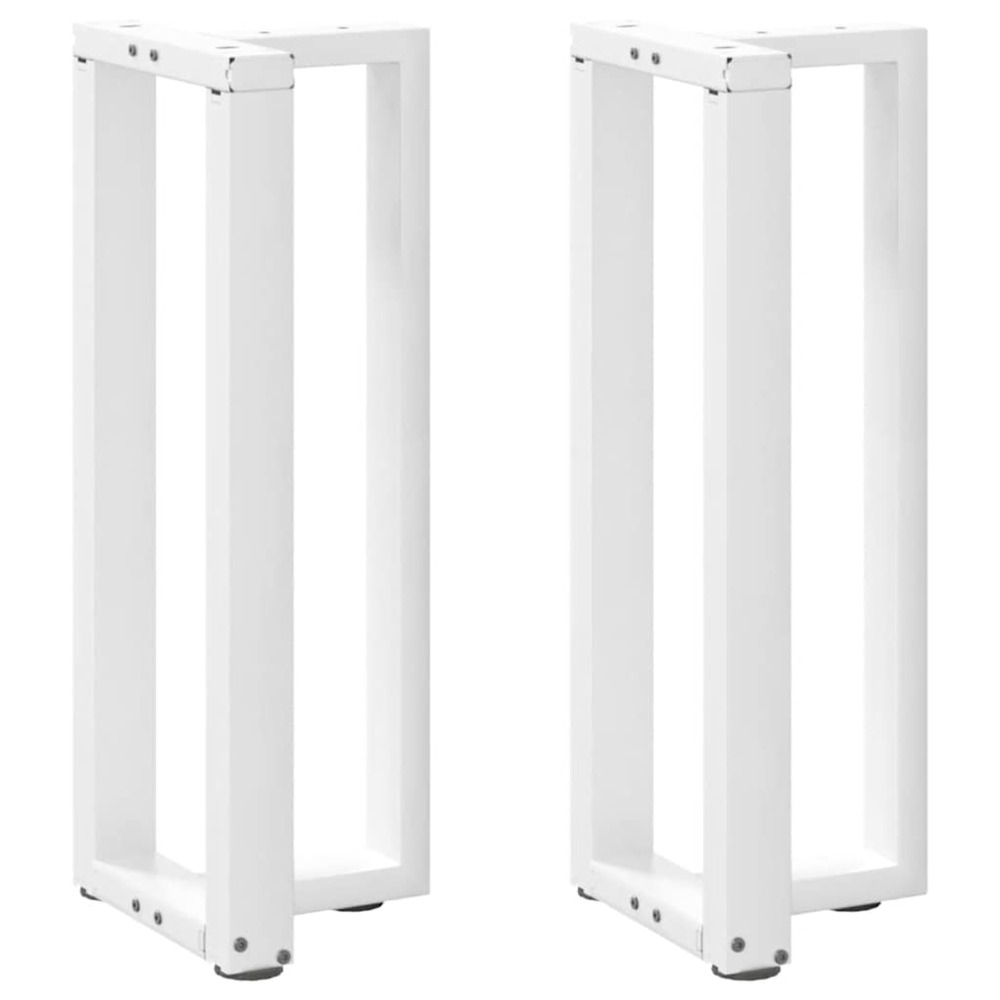 Pieds de table console en t, 2 pièces, blanc, 25 x 28 x (72-73) cm, acier