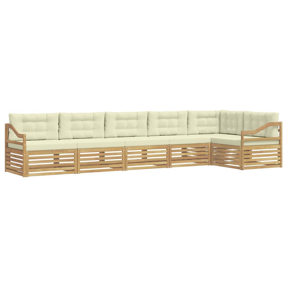 Ensemble de canapés d'extérieur 6 pc blanc et crème polyester