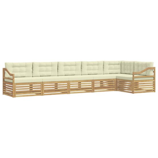 Ensemble de canapés d'extérieur 6 pc blanc et crème polyester