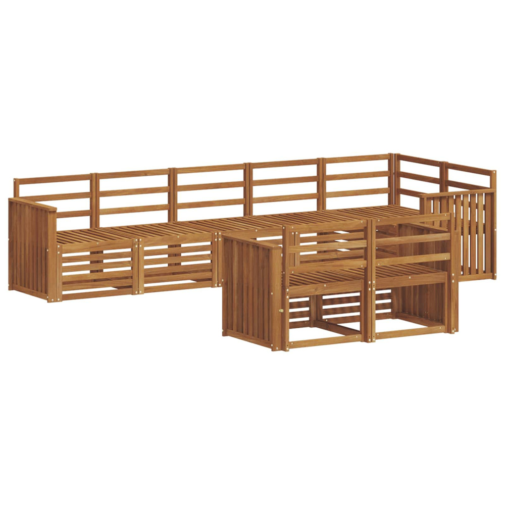 Ensembles de canapés 8 pcs naturel bois d'acacia massif