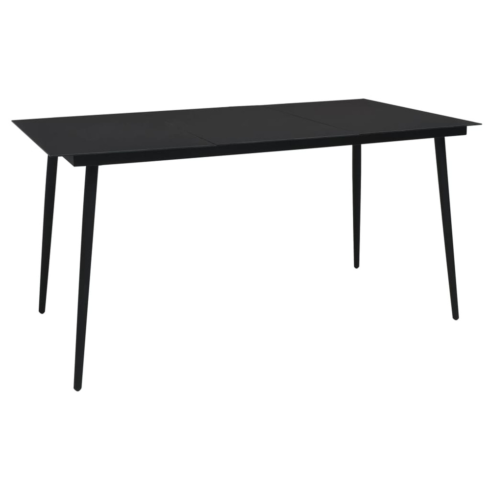 Table Ã  dÃ®ner de jardin Noir 150x80x74