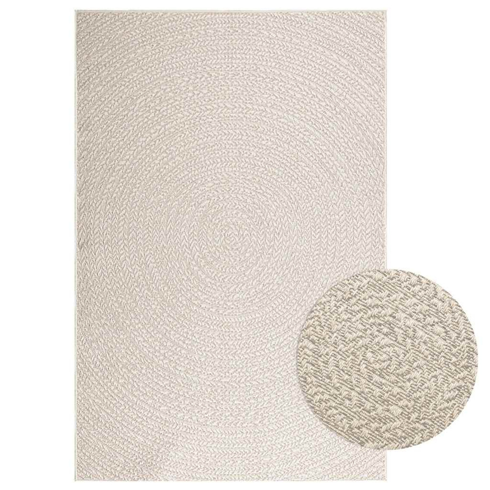 Tapis zizur crème 140x200 cm aspect de jute intérieur extérieur