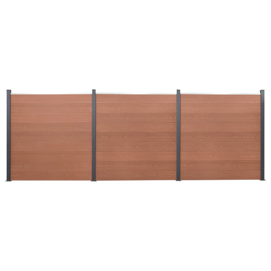 Ensemble de panneaux de clôture marron 526x186 cm wpc