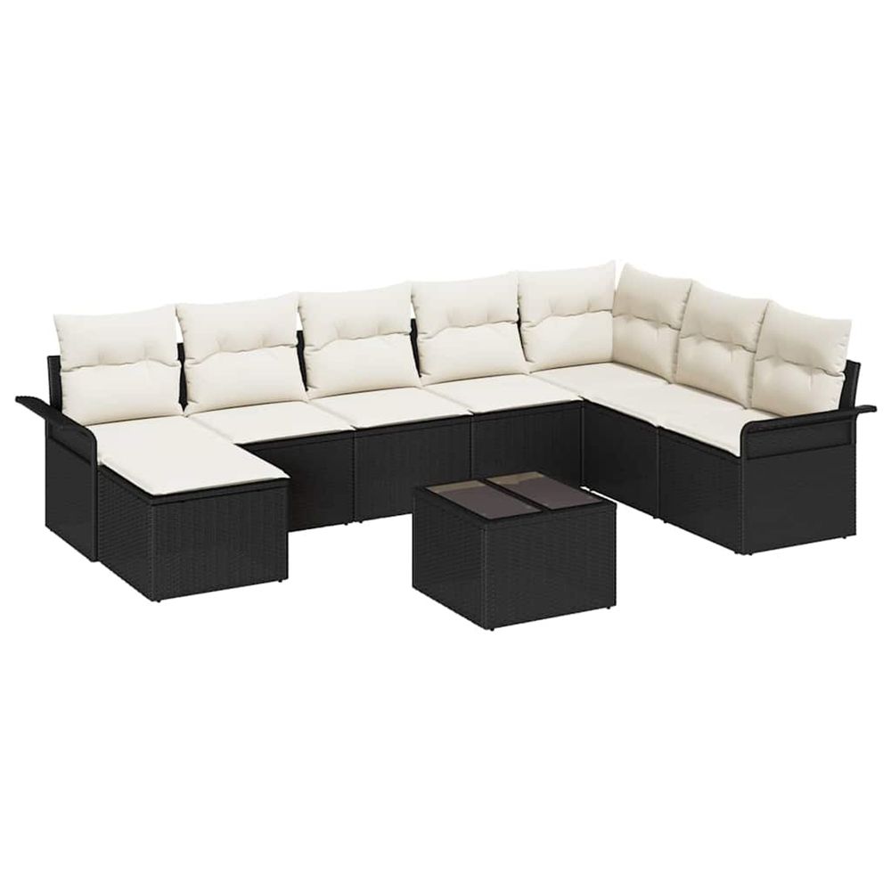 Ensemble de canapé de jardin 9 pc marron poly rotin