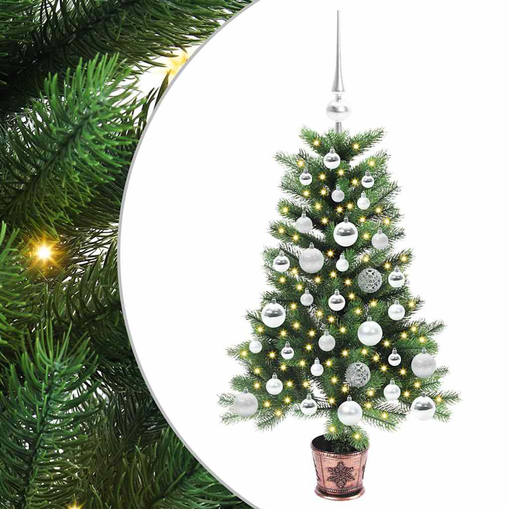 Sapin de noël avec 150 led avec support vert 90 cm pe