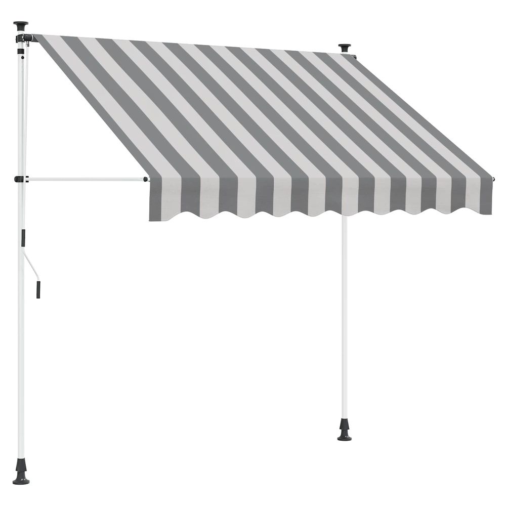 Auvent rétractable manuel anthracite et blanc 350 cm