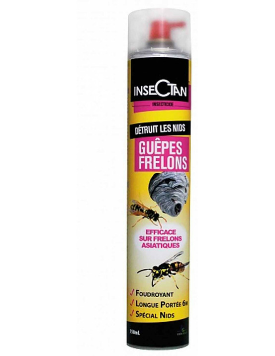 Insecticide : guepes frelons euro & asiatique - aérosol 750ml