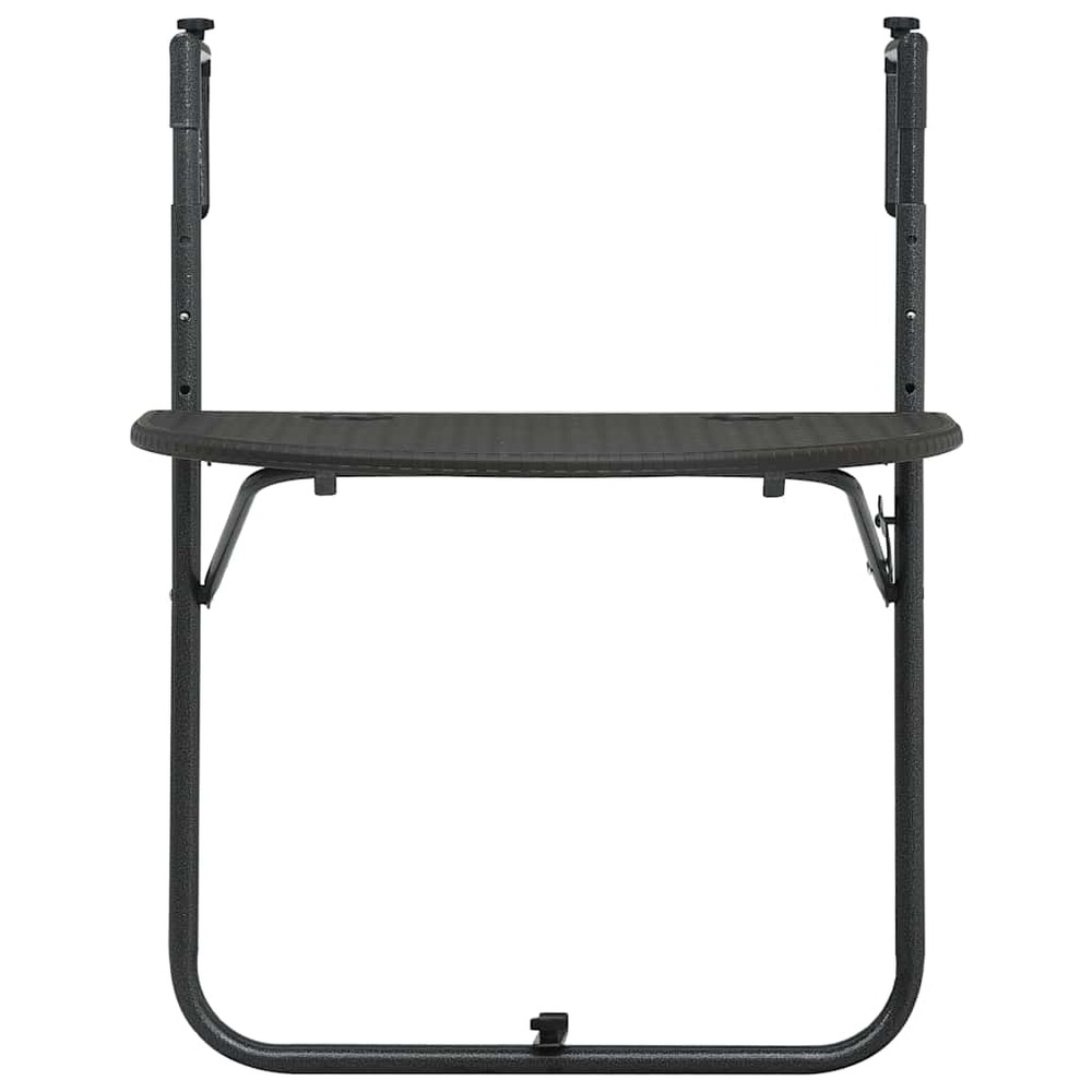 Table de balcon marron 60x64x83,5 cm plastique aspect de rotin